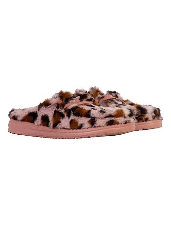 Mule à Enfiler Hey Dude Wendy Slipper Leo Fur