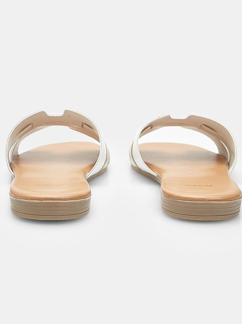 Mule avec bande Bata Blanc - Kiabi