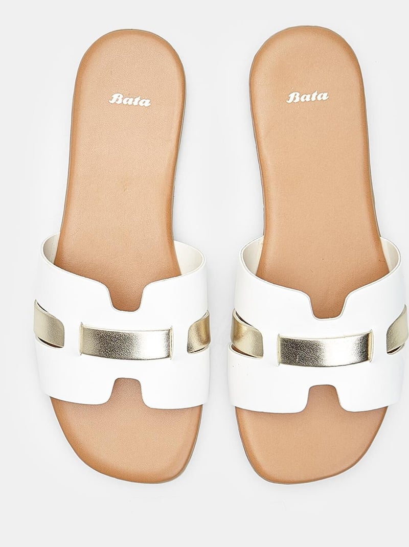 Mule avec bande Bata Blanc - Kiabi