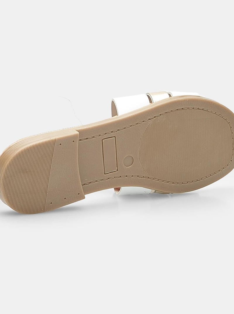 Mule avec bande Bata Blanc - Kiabi