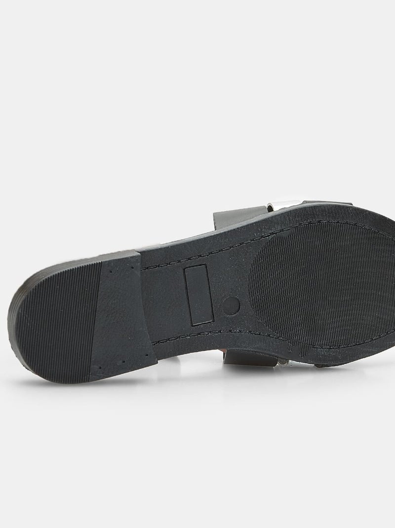 Mule avec bande Bata Noir - Kiabi