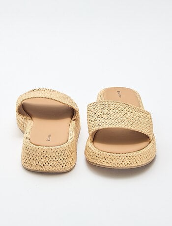 Mule compensée imitation paille