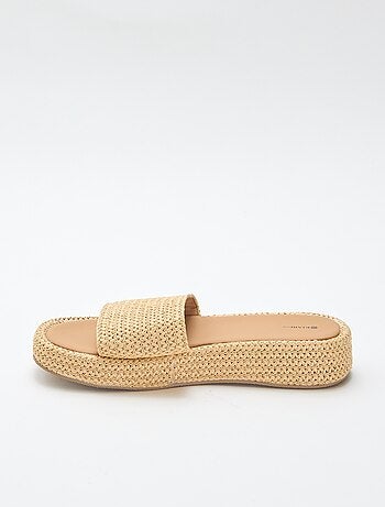 Mule compensée imitation paille