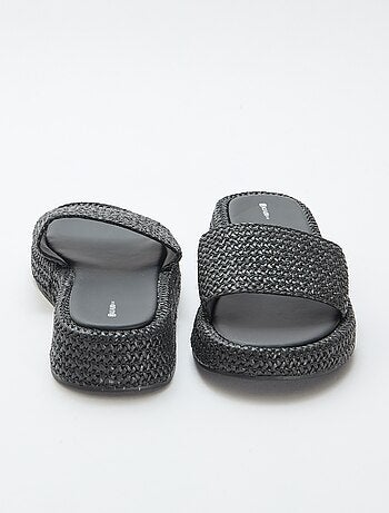 Mule compensée imitation paille