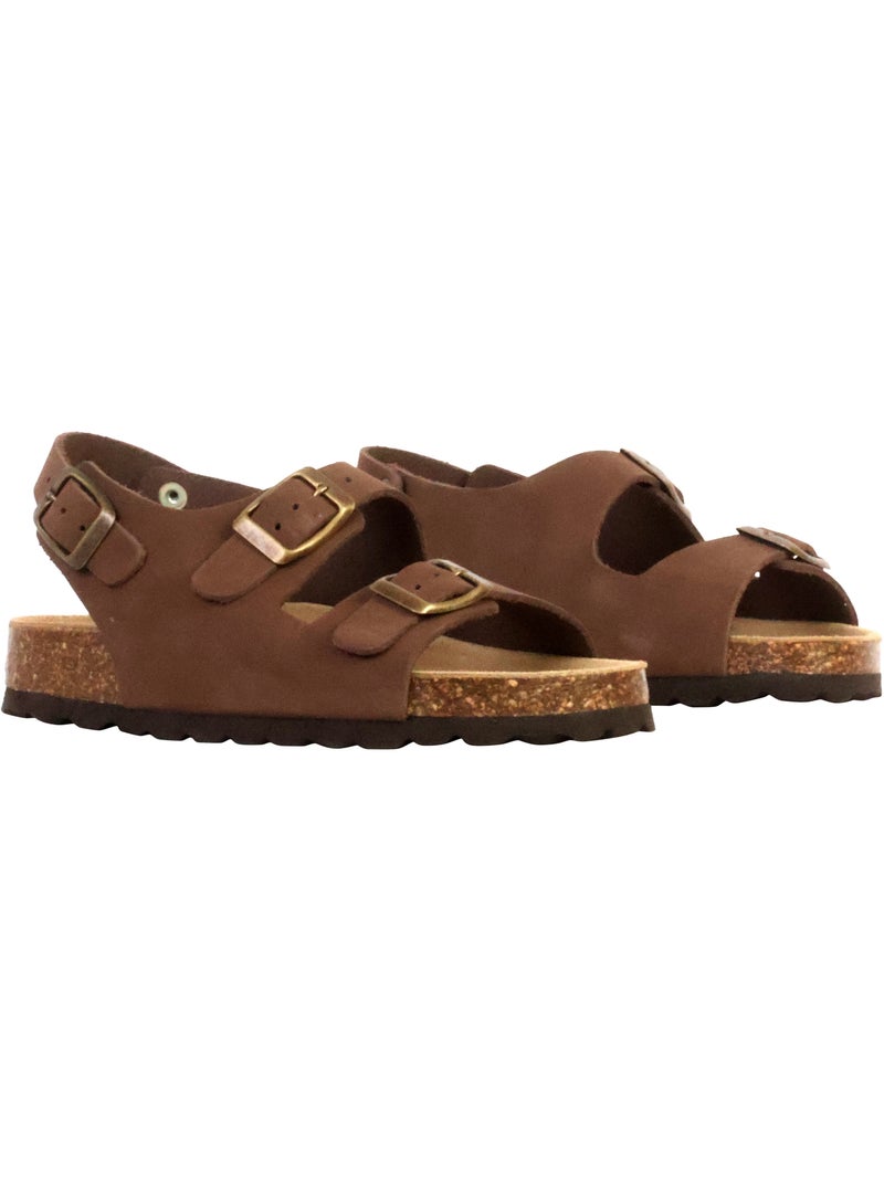Mule Cuir Enfant The Divine Factory Noga Mistraly BS Edge Marron - Kiabi