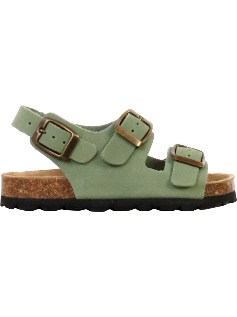Mule Cuir Enfant The Divine Factory Noga Mistraly BS Edge Vert - Kiabi