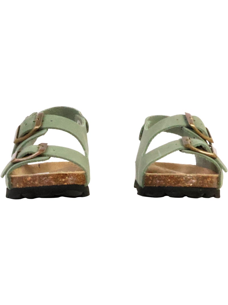 Mule Cuir Enfant The Divine Factory Noga Mistraly BS Edge Vert - Kiabi