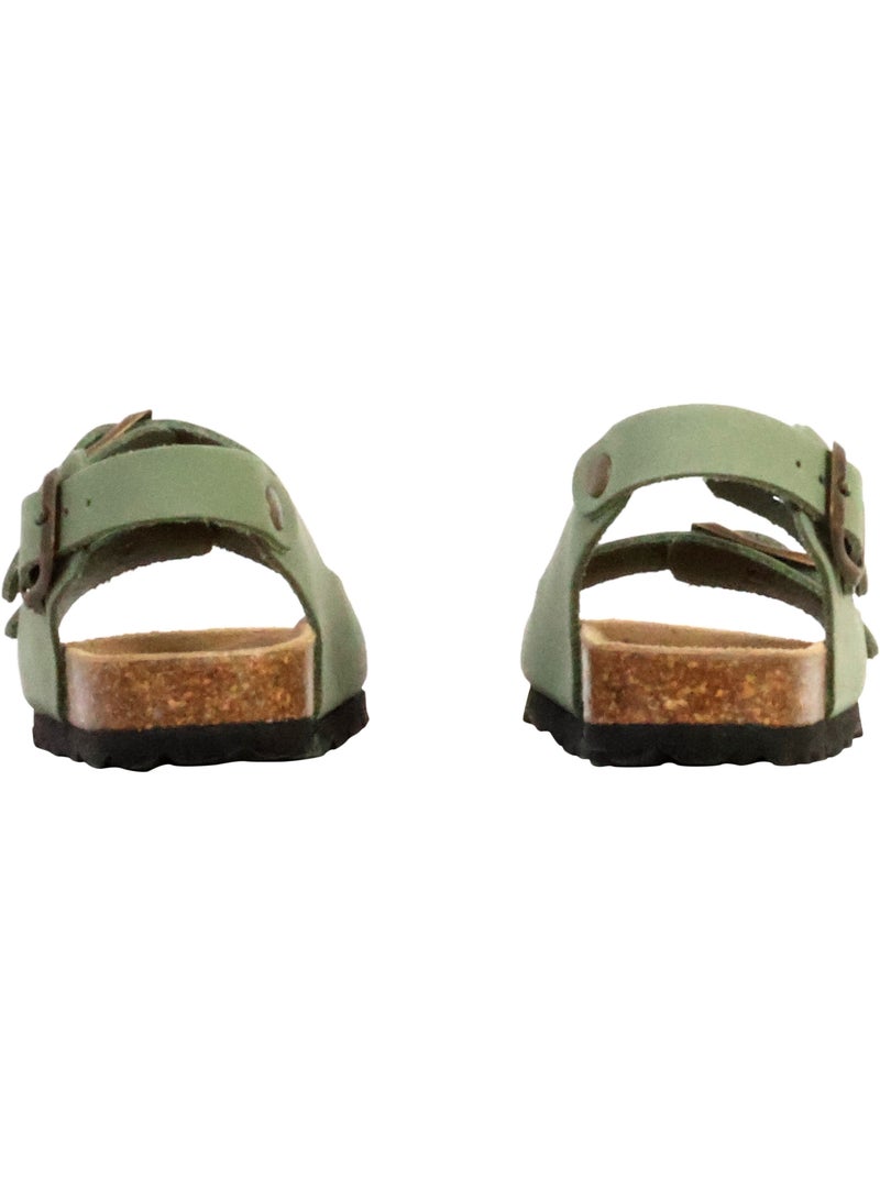 Mule Cuir Enfant The Divine Factory Noga Mistraly BS Edge Vert - Kiabi