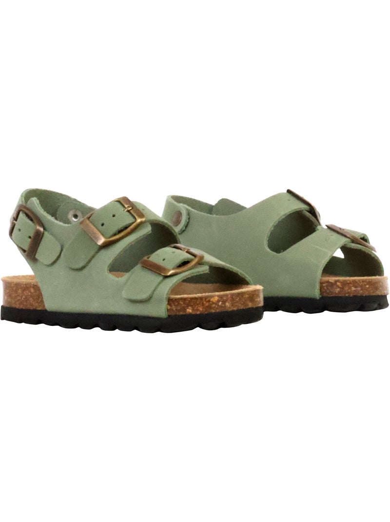 Mule Cuir Enfant The Divine Factory Noga Mistraly BS Edge Vert - Kiabi
