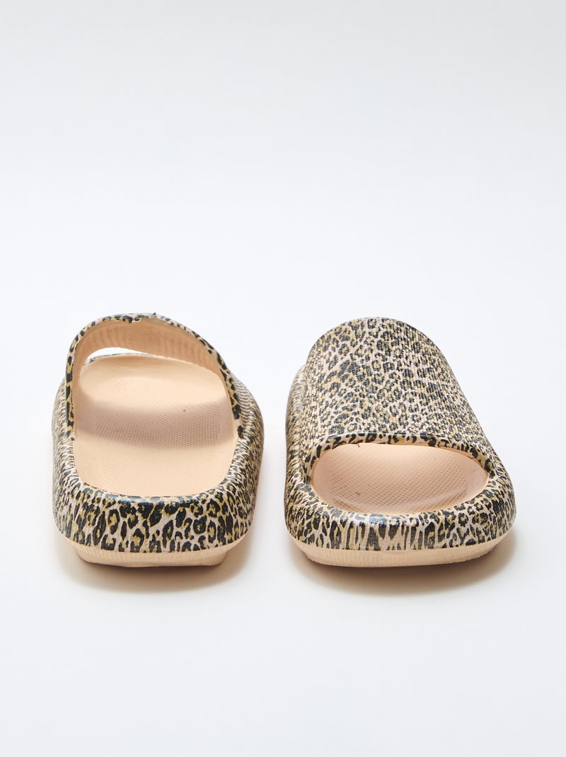 Mule de piscine imprimé léopard Beige - Kiabi