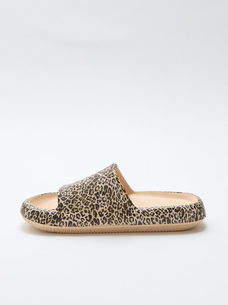 Mule de piscine imprimé léopard Beige - Kiabi