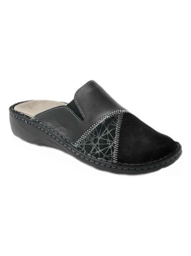 Mule grande largeur élastiques d'aisance Noir - Kiabi