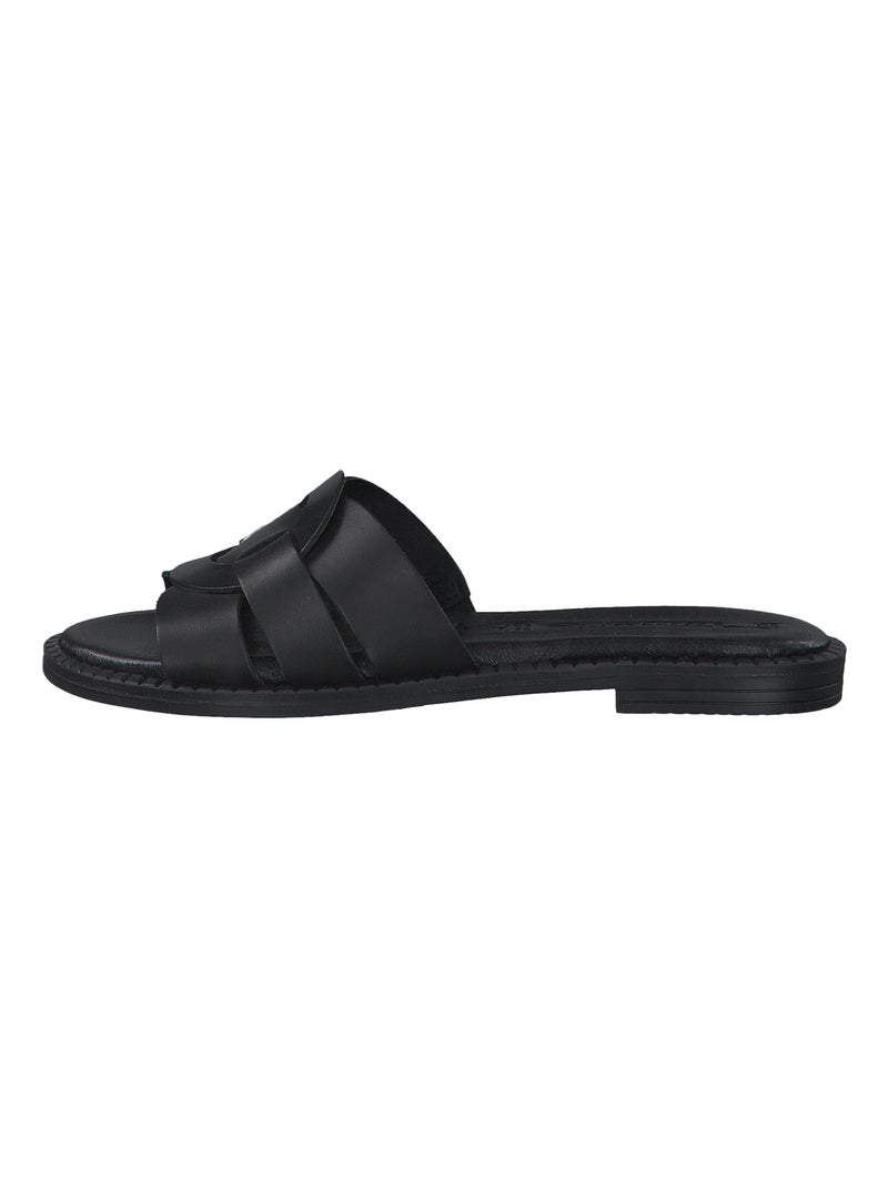 Mule plate cuir Tamaris Cuoio Noir - Kiabi