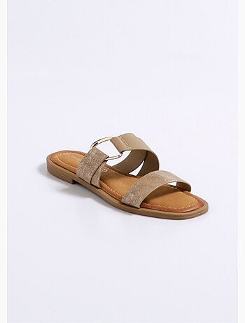 Mule plates brides détails métallisés - AFIBEL