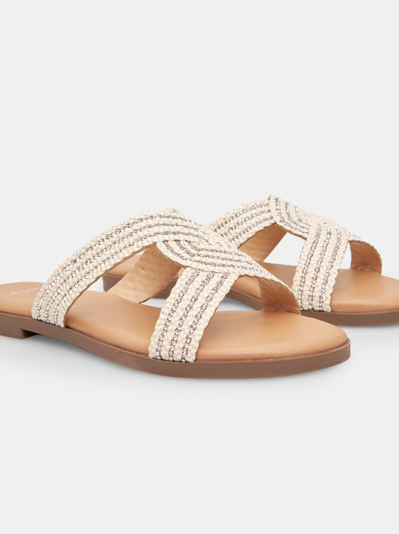 Mules à bandes entrelacées BATA Blanc - Kiabi