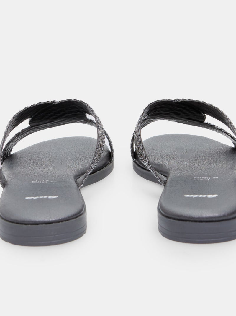Mules à bandes entrelacées BATA Noir - Kiabi