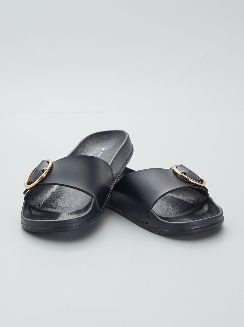 Mules à boucle noir - Kiabi
