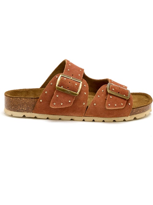 Mules à boucles cuir velours - PEDICONFORT - Kiabi