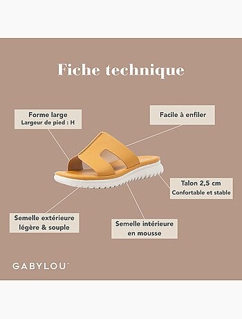 Mules à bout large ajustable H - Modèle Emy