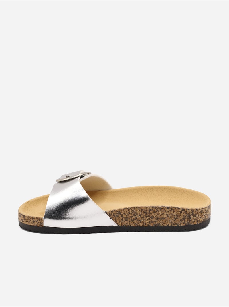 Mules à bride Argent - Kiabi