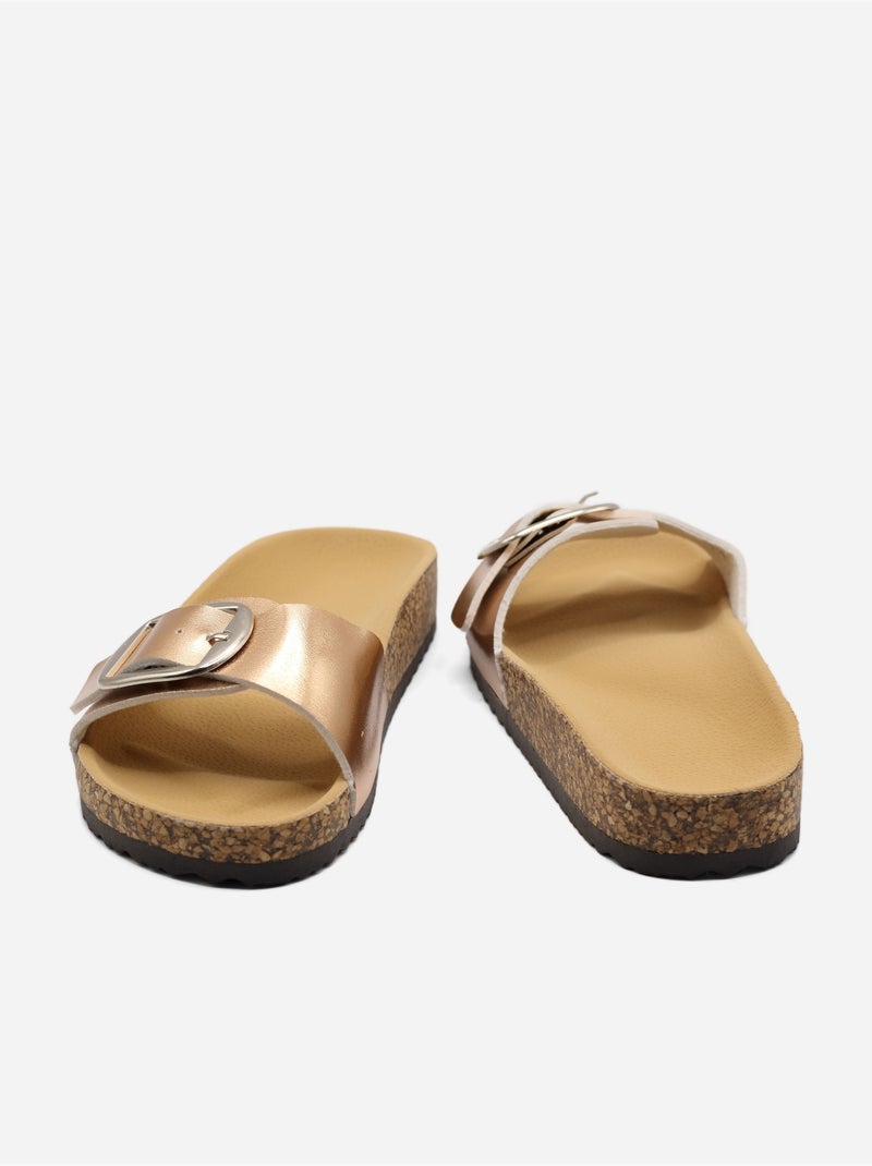 Mules à bride Champagne - Kiabi