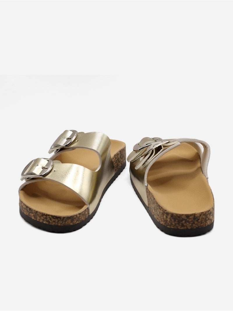 Mules à bride double Doré/or - Kiabi