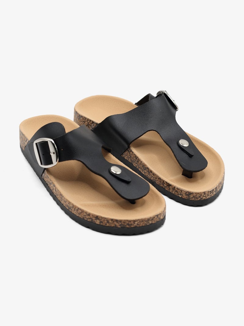 Mules à bride et ardillon Noir - Kiabi