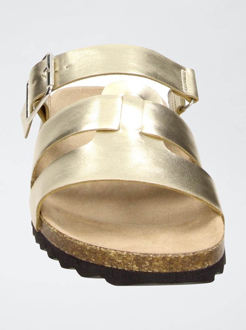 Mules à brides brillantes Doré - Kiabi