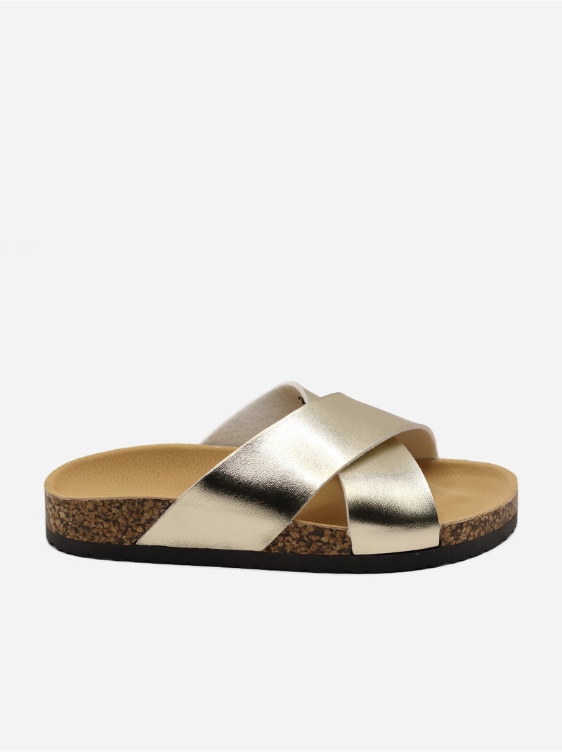 Mules à brides croisées - C M Doré/or - Kiabi