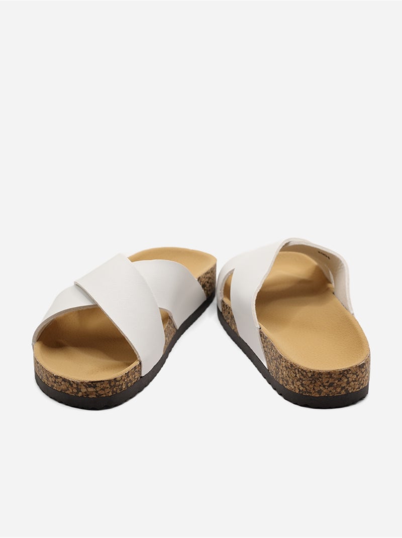 Mules à brides croisées Blanc - Kiabi