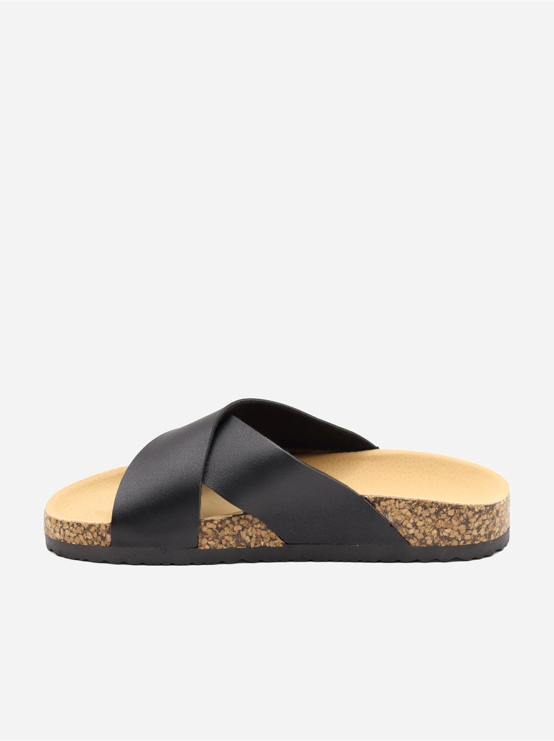 Mules à brides croisées Noir - Kiabi