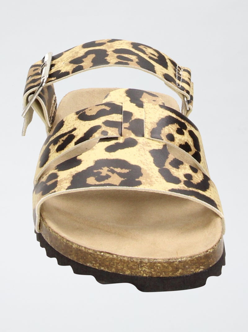 Mules à brides léopard Léopard - Kiabi