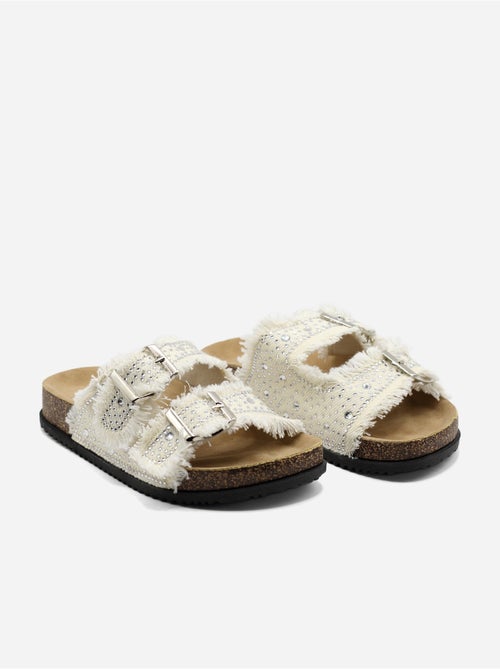 Mules à détail strass - Kiabi
