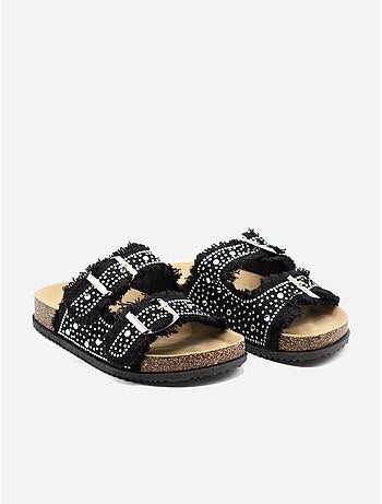 Mules à détail strass