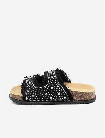 Mules à détail strass