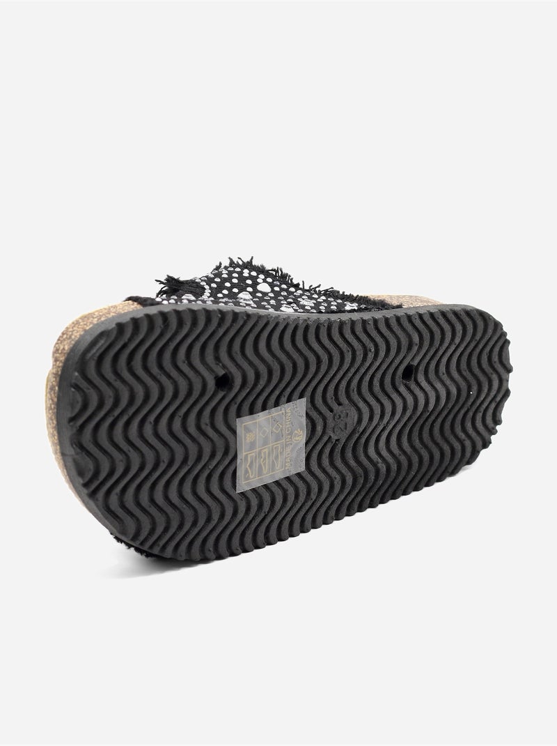Mules à détail strass Noir - Kiabi