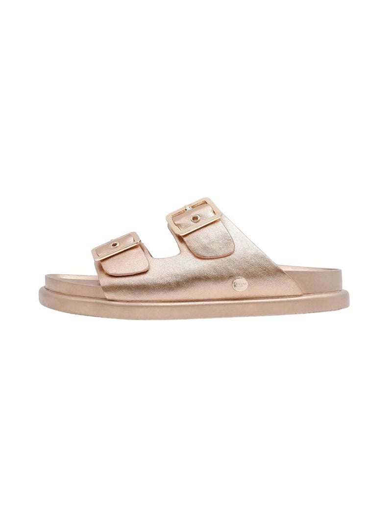 Mules à deux brides 'Deeluxe' Gold - Kiabi