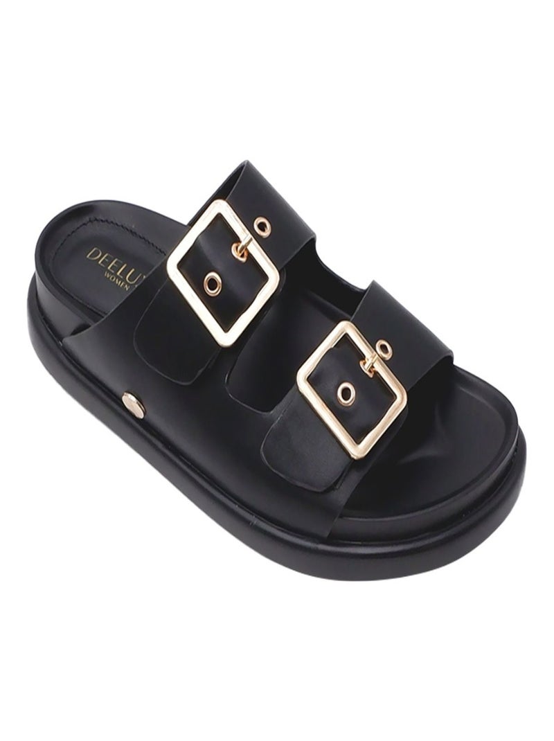 Mules à deux brides 'Deeluxe' Noir - Kiabi