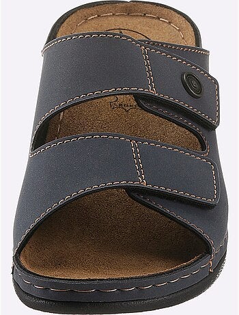 Mules à deux fermetures auto-agrippantes et semelle en cuir - Taille standard - Witt