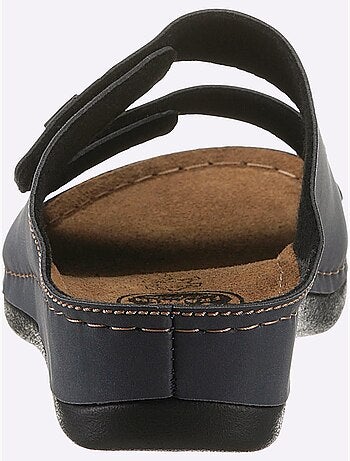 Mules à deux fermetures auto-agrippantes et semelle en cuir - Taille standard - Witt