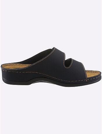 Mules à deux fermetures auto-agrippantes et semelle en cuir - Taille standard - Witt