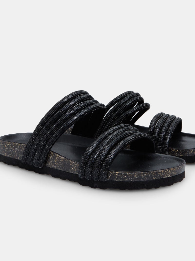 Mules à double bande BATA Noir - Kiabi