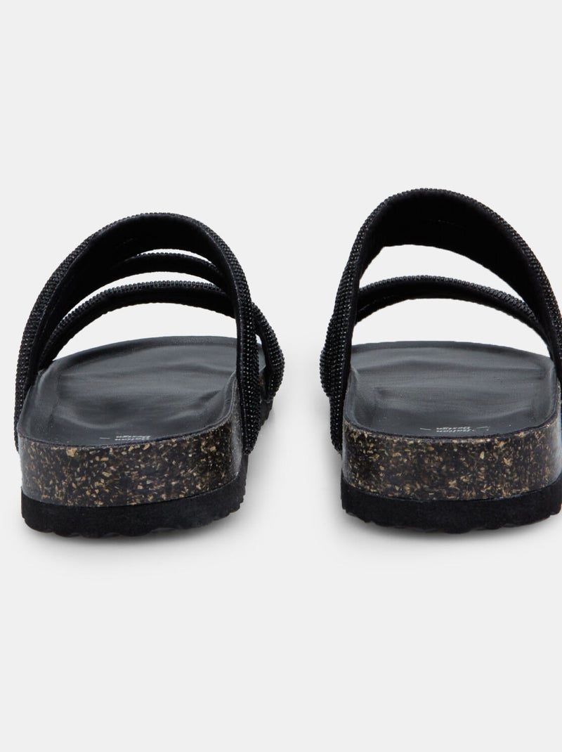 Mules à double bande BATA Noir - Kiabi