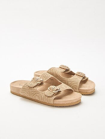 Mules à double bride en macramé