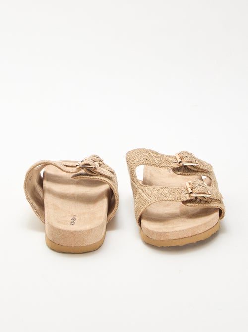 Mules à double bride en macramé - Kiabi