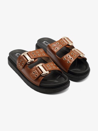 Mules à double bride et ardillon