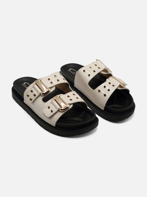 Mules à double bride et ardillon - Kiabi