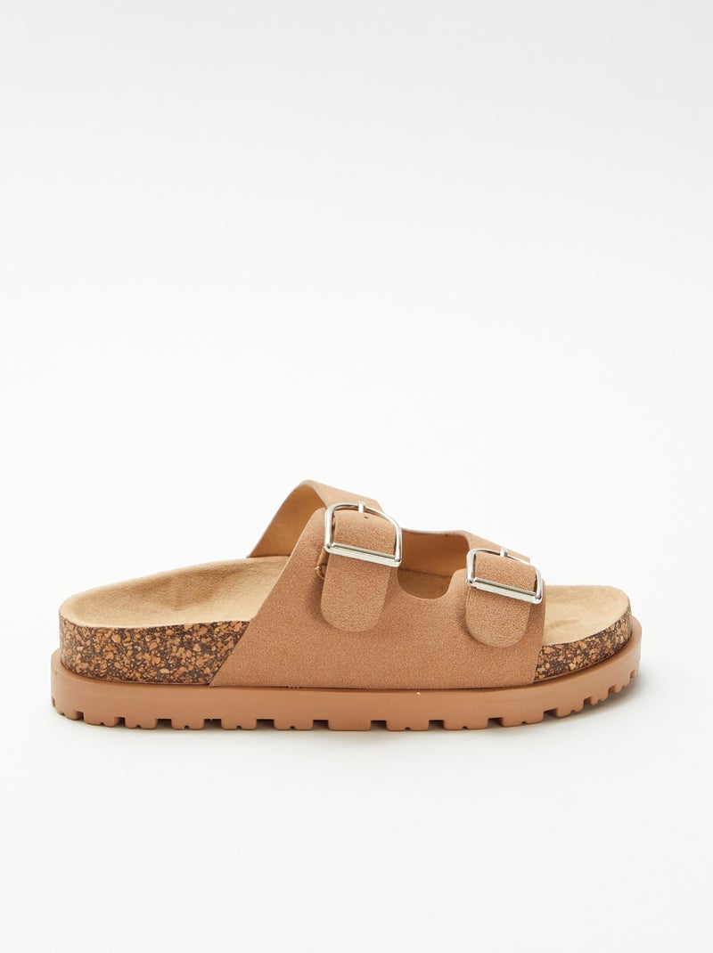 Mules à double bride Marron clair - Kiabi