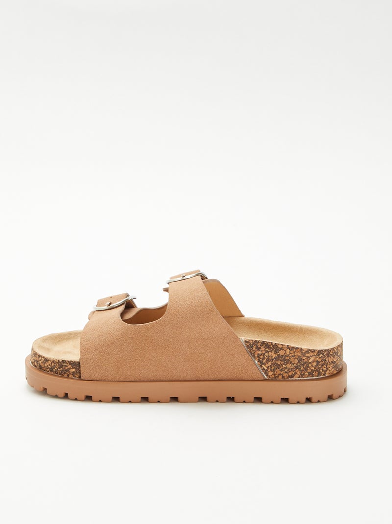 Mules à double bride Marron clair - Kiabi