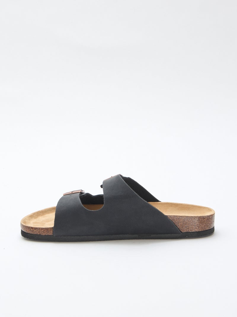 Mules à double bride Noir - Kiabi